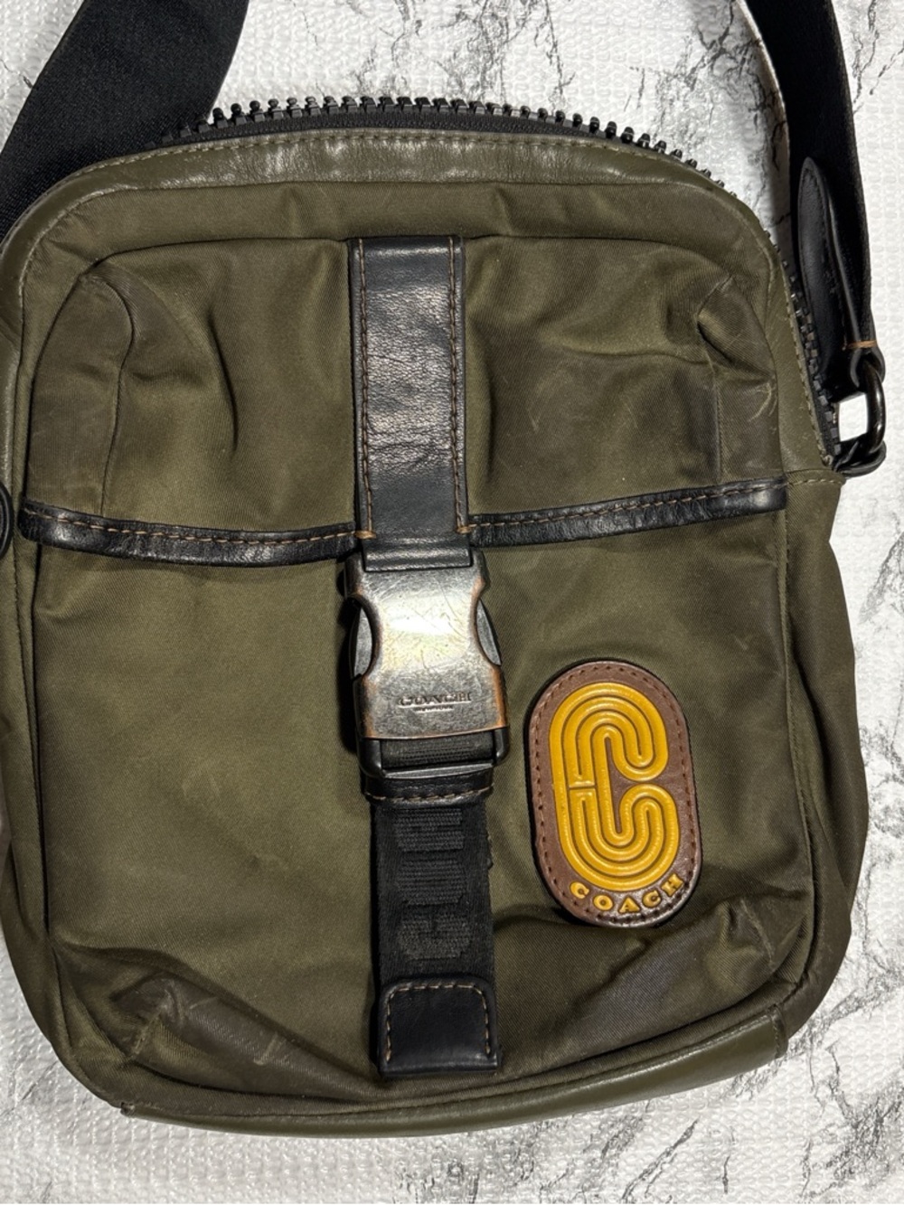 Coach Olive Green Canvas Crossbody Bag